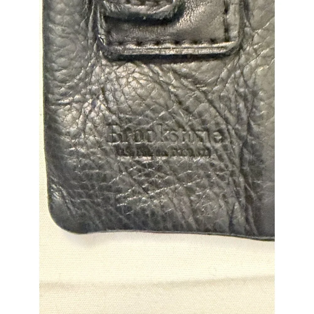 Brookstone Black Leather Money Clip Coin Pouch
